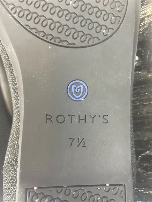 Rothy’s Black & Blue Trim Canvas Slip On Flat Shoes 7.5 - Image 5