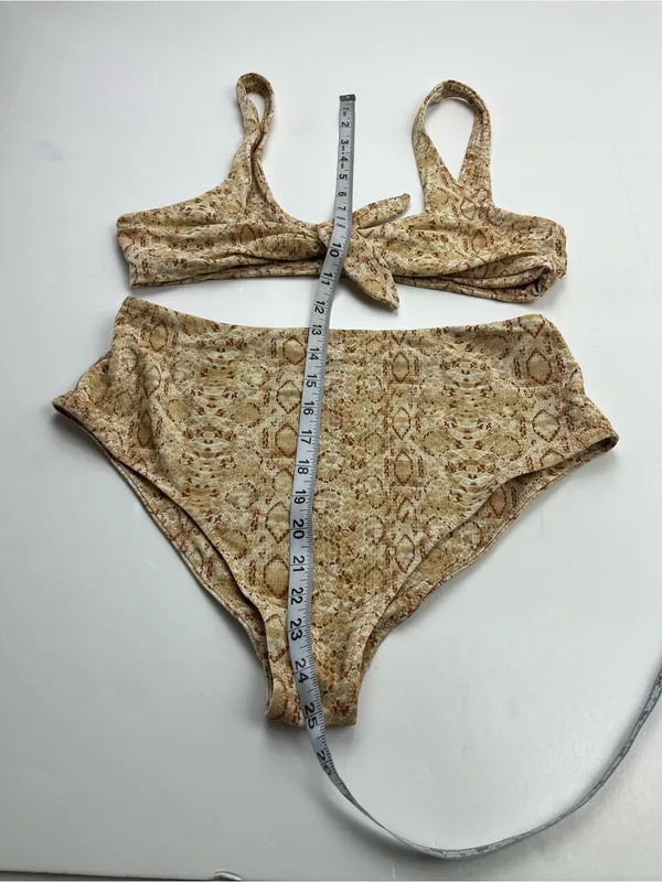 Show‎ Me Your Mumu High-Waisted Reptile Snake Print Bikini Set Womens XL Swim - Image 7