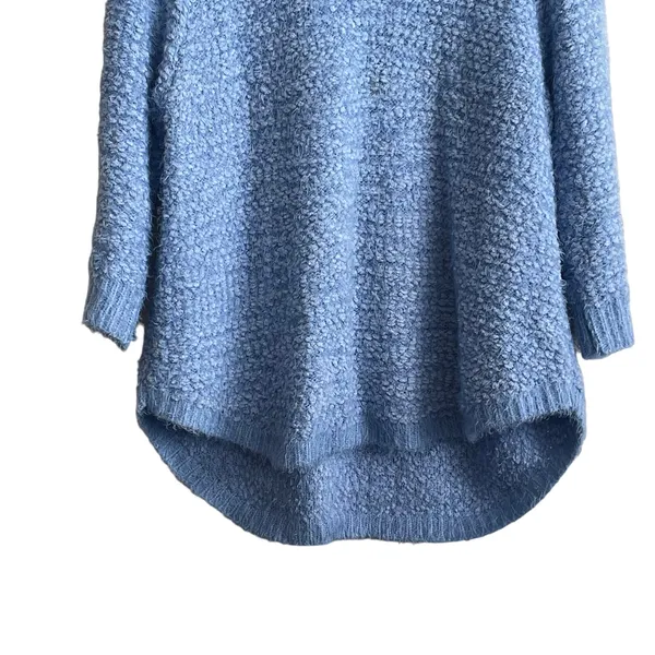 Studio JPR Sweater Women XL Blue Crew Neck 3/4 Sleeve Sherpa Fuzzy‎ Cozy Casual - Image 7