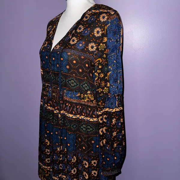 Altar’d State Bohemian Long Sleeve Floral Print Mini Dress - Image 10