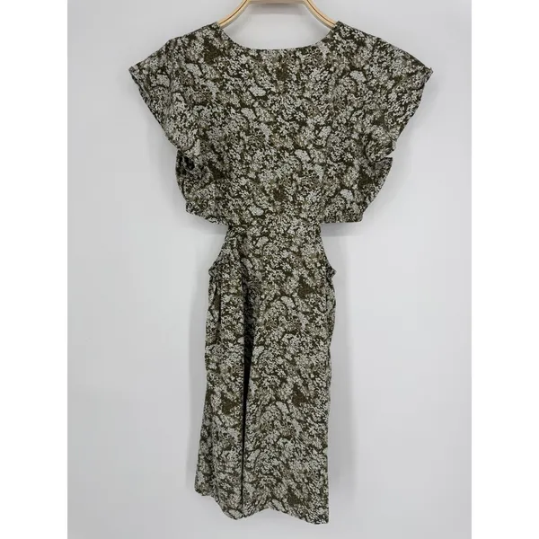 Rails Nyla Olive Vine Cut Out‎ Mini Dress Medium Green Floral Boho Summer Cotton - Image 7