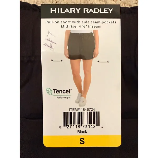 Hilary Radley Black Tencel Lyocell Pull On Shorts Mid Rise Womens Small - Image 6