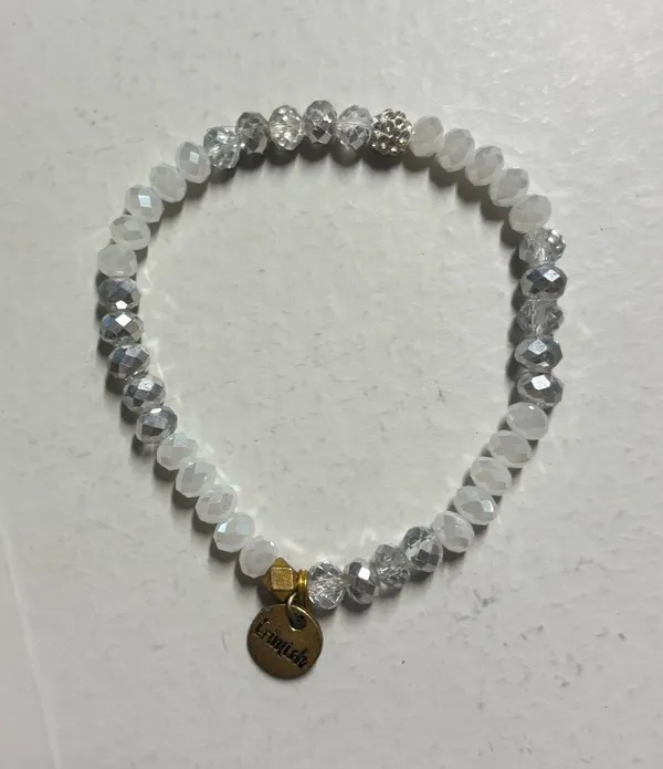 Erimish white/silver beaded Braceket - Image 2