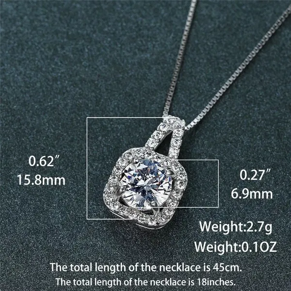 Necklace pendant chain 16” silver new Diamond Cz bling - Image 9