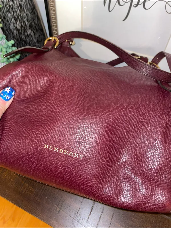 Burberry Canterbury House Check Canvas Leather Tote Shoulder Bag - Image 11