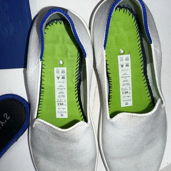 Rothys Shoes White The Original‎ Slip On Sneaker Comfort Flat Walking Womens 6.5 - Image 11