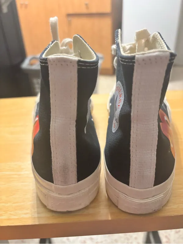 Comme des Garçons PLAY x Converse Chuck 70 high-top sneakers in black. - Image 11
