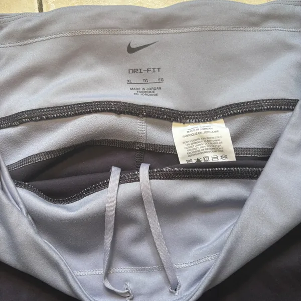Nike Dri-FIT Womens XL Leggings Grey‎ Purple Geometric Training Tights Athletic - Image 6