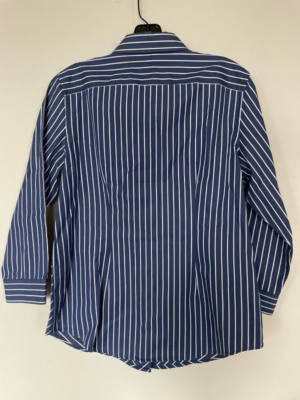 Lauren Ralph Lauren Womens Diagonal Striped Button Up size M Dropped Sleeves - Image 2