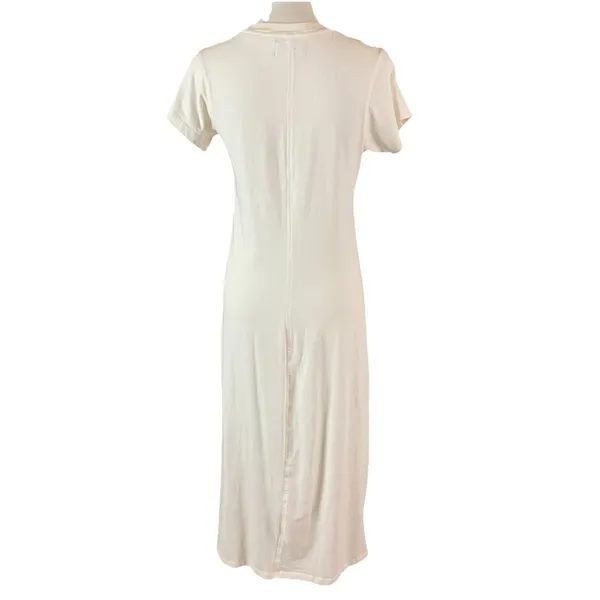 L Space Ivory Short Sleeve Maxi‎ T Shirt Dress With Slit S/M - Image 5