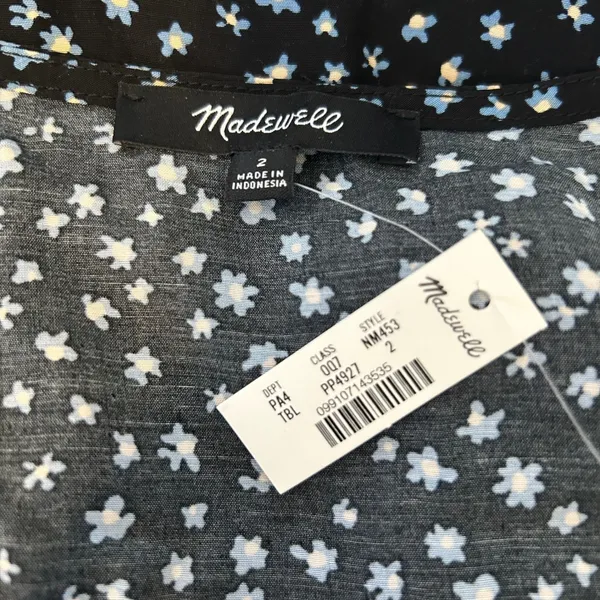 Madewell‎ NWT Mini Dress Square Neck Ditsy Floral Print Size 2 - Image 6