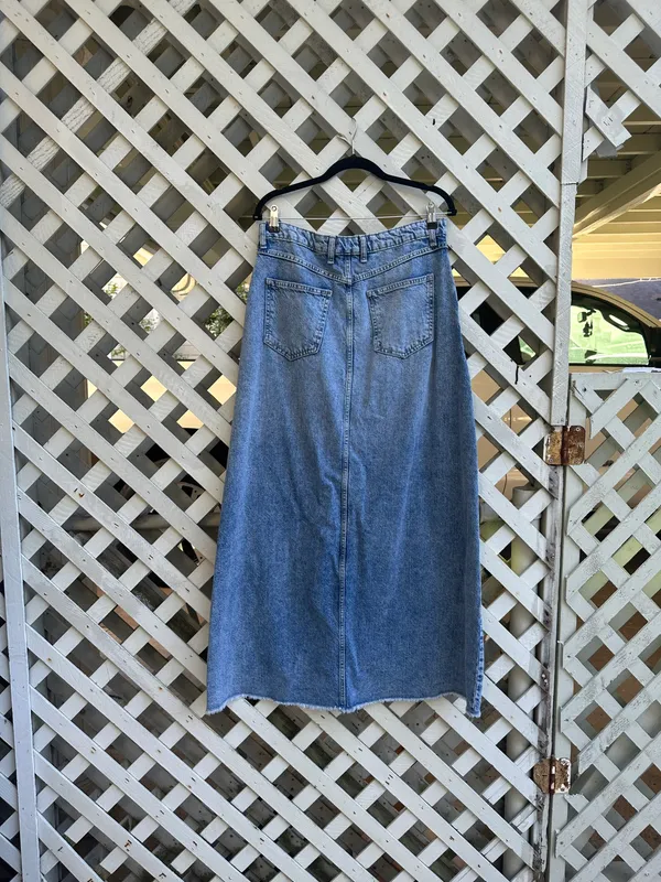 Free People Come As You Are Denim Maxi Skirt - Image 6