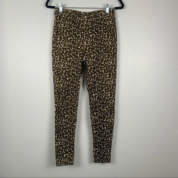 WE The‎ Free Belle Animal Print Cropped Skinny Jeans Sz 26 Leopard - Image 4