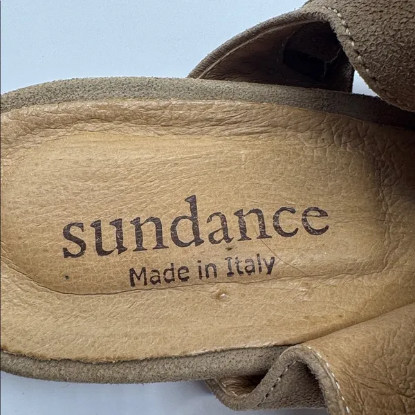Sundance Italian Leather Suede Open Toe Mules Brown Vero Cuoio Size 40 (9–9.5) - Image 3