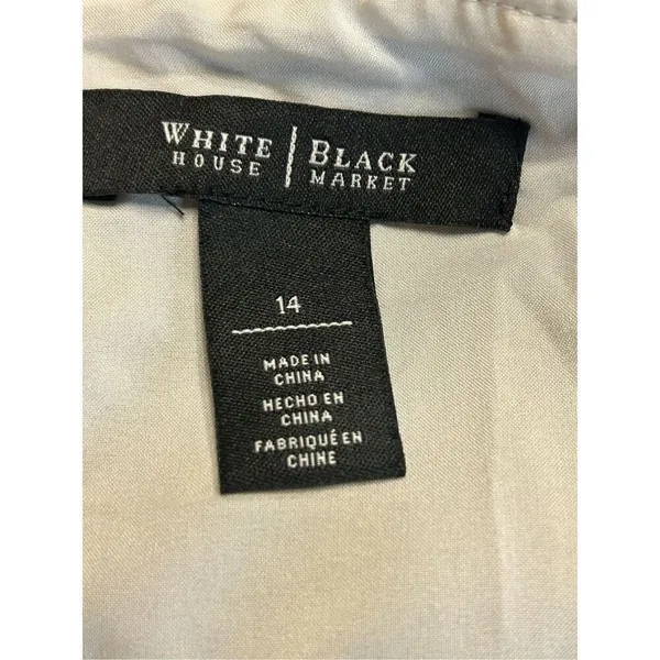 White House Black Market Ponte Tweed Lilac Black Pencil Skirt size 14 (0650) - Image 4