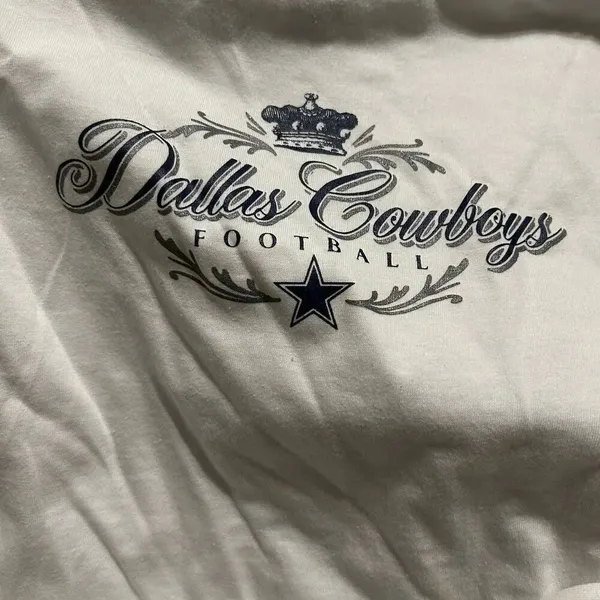 COWBOYS white long sleeve shirt tee top women’s Small - Image 3