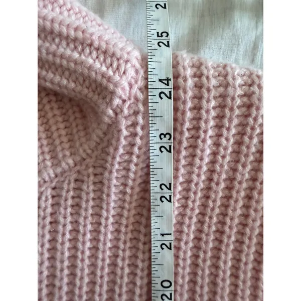 Alex Mill Womens Sweater Med Pink Merino Wool Cashmere Mock Neck Chunky - Image 7