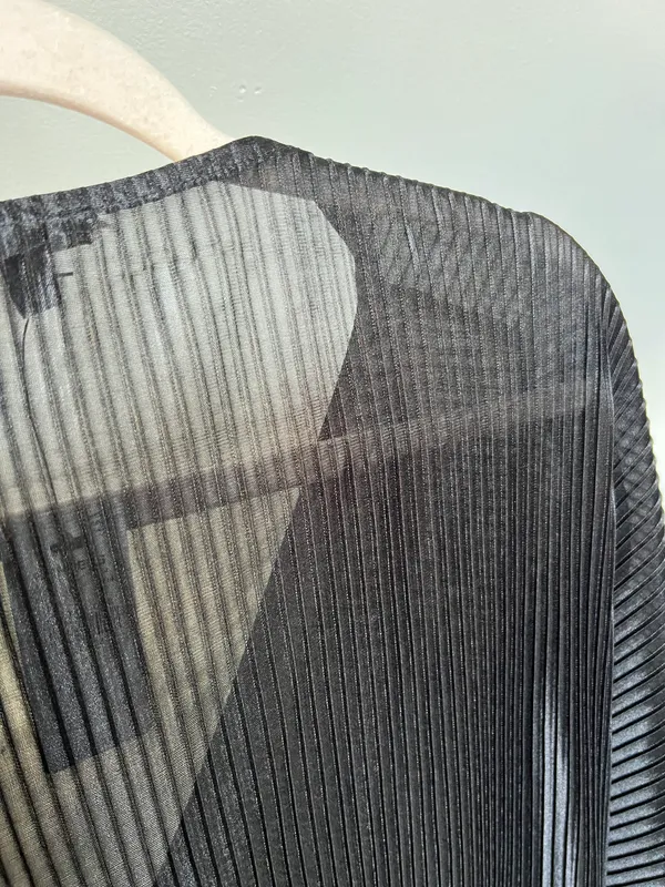 Sheer Black Ribbed Dress Top - Image 7