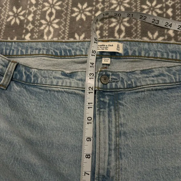 Abercrombie & Fitch Curve Love Ultra High Rise 90s‎ Straight Jean Size 24 Long - Image 9