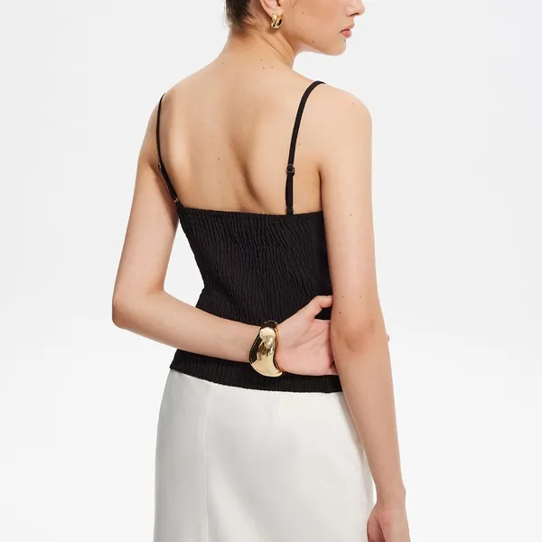 Commense Contrast Binding Lace Trim Cami Top size Small Black - Image 2