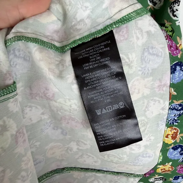 NWT Maeve Anthropologie Cecily Midi Dress‎ XS Green Pomegranate Floral Fruit - Image 4