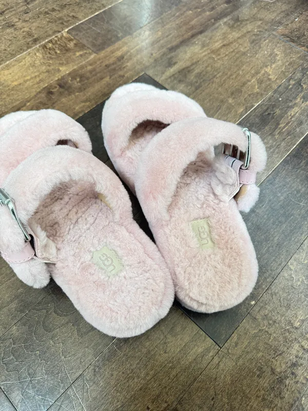 UGG Plush Shearling Slide Sandals in Light Pink size 8 - Image 2