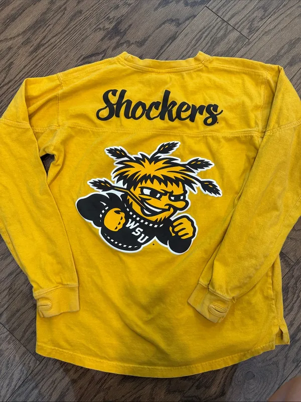 Pressbox Yellow Long-Sleeve Crewneck with WSU Graphic - Image 4