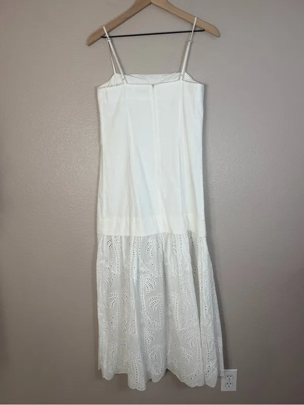 Mon Renn Agua Anglaise White Eyelet Lace Maxi Dress size Small $219 - Image 9