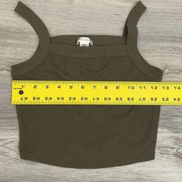 Bozzolo Mocha Brown Cropped Women's Tank Top Size Medium - Image 8