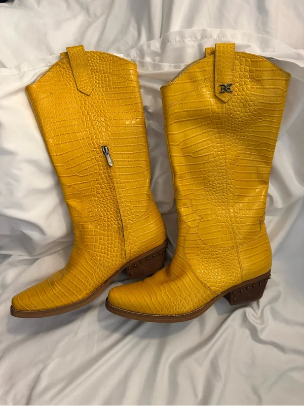 NWOT Sam Edelman Oakland Croc Embossed Western Boot - Image 2