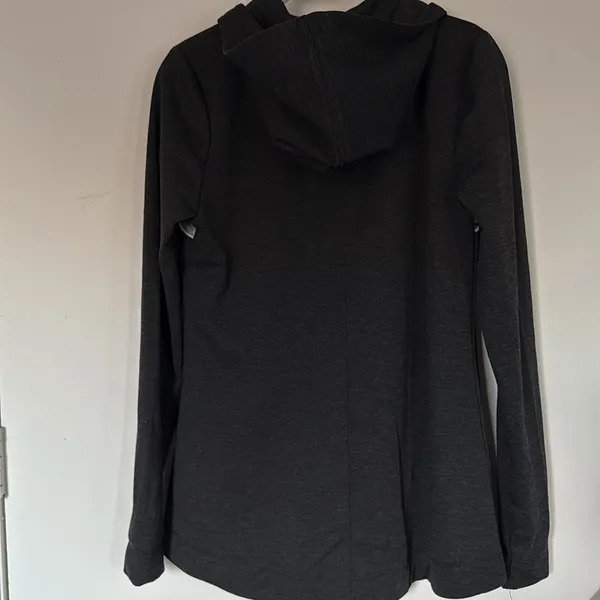 Anthropologie Tara Jacquard Hoodie‎ Zip Sweatshirt Gray Black Hooded Size Medium - Image 10