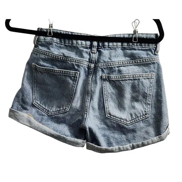 PacSun Light Wash Mom Shorts High Rise Denim Roll Cuff Summer‎ Casual Size 25 - Image 3