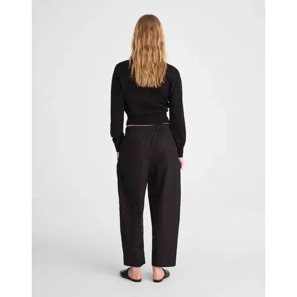 Madewell Pull-On Barrel-Leg Utility Pants in Poplin Cotton Black Wide Leg M NWT - Image 2