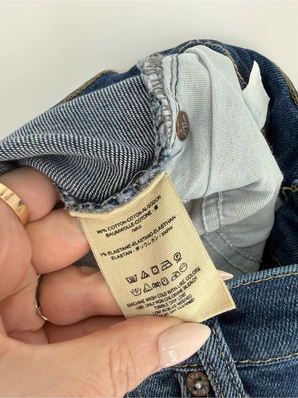 Free People About A Girl Distressed Patchwork Skinny Jeans‎ Women's 26 Blue Boho - Image 8