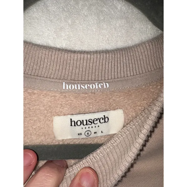 House of CB TOMMY Stone Oversized‎ Crewneck Sweatshirt Small Embroidered Logo - Image 3