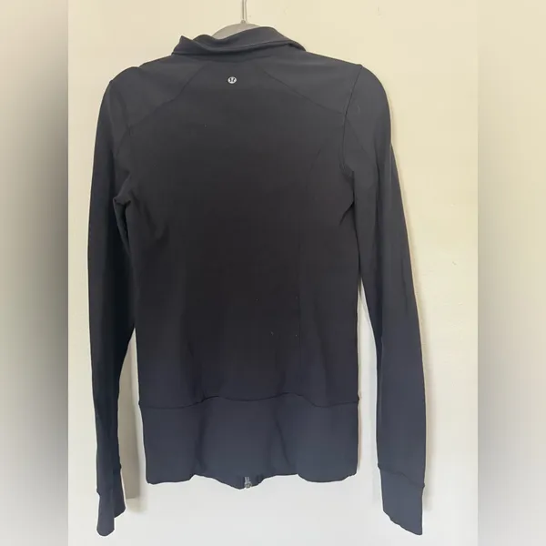 Lululemon black yellow blue burgundy stripe zip up‎ Nice Asana Jacket sweatshirt - Image 2