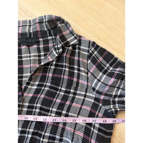 HATCH Alyssa Plaid Button Down Maxi Dress Maternity‎ Size 1 Small Black - Image 9