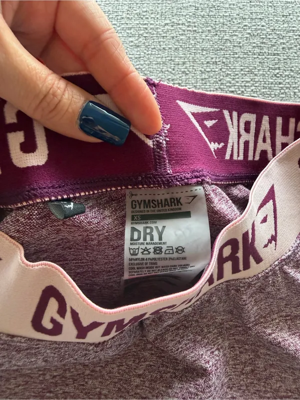 Gymshark Marled Purple‎ Women’s Bike Shorts with Branded Waistband - Image 3