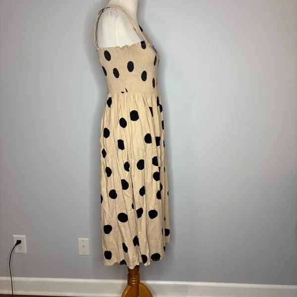 Blu Pepper - Tan Dress w/Black Polka Dots - Image 2
