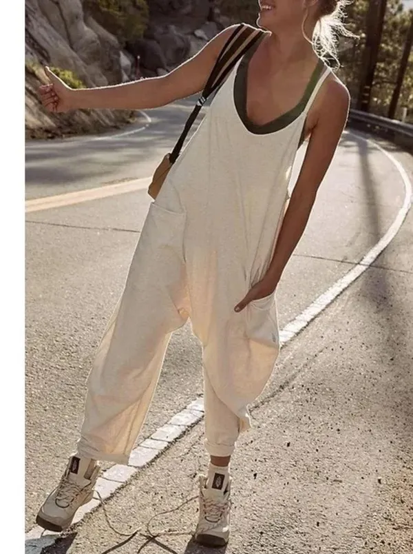 FP Movement Hot Shot Onesie jumpsuit beige ecru pockets zipper free people - Image 10