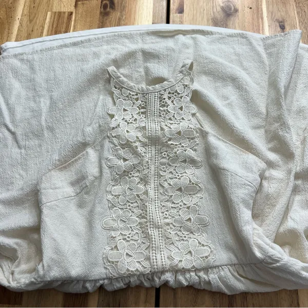 Altar’d State Lace Midi Dress Cream Sleeveless Boho Cottagecore Size S - Image 3
