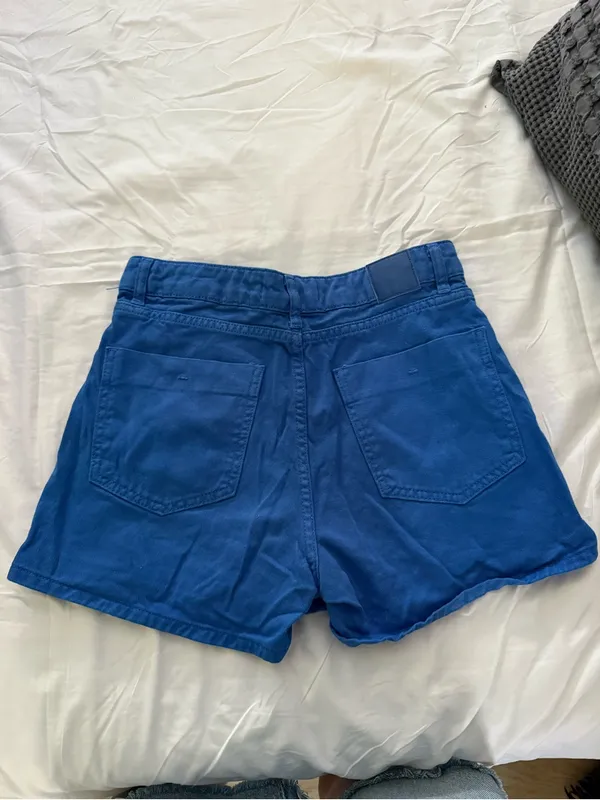 Zara Cobalt Button-Front Skort with Side Pockets Size Small - Image 3