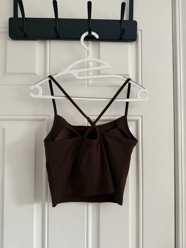 Uniqlo Brown Built in Bra Cross Back Tank - Image 2