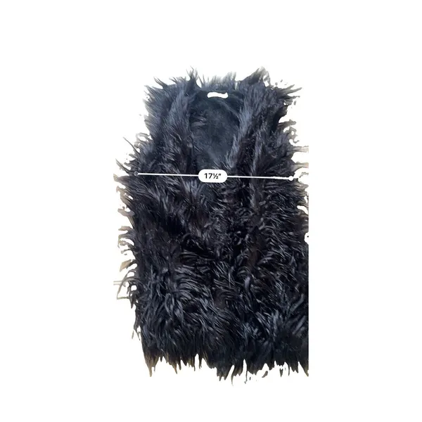 Vera and Lucy Black Shaggy Faux Fur Gilet M/L Glam Rock Alt-Fashion Boho Chic - Image 8