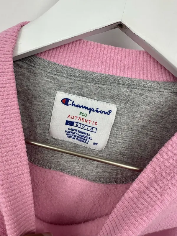 Vintage Y2K Champion Pastel Pink Pullover Sweatshirt - Image 5