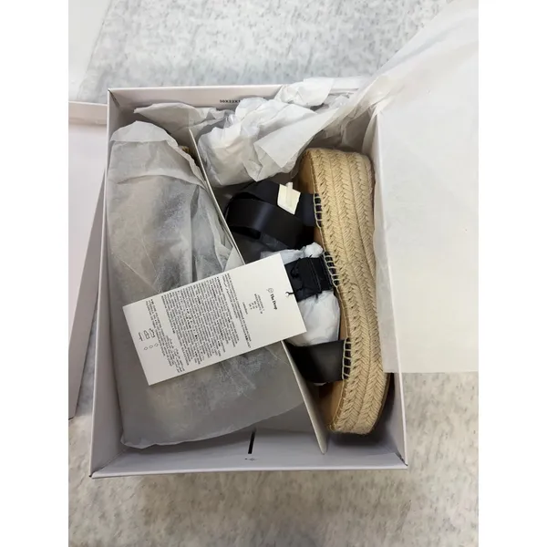 The Drop Listilla Black Faux Leather‎ Espadrille Platform Sandals Womens 7 NEW - Image 4