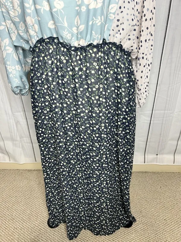 Piper & Scoot Maxi Dress Multi Pattern Boho Cottagecore Sz Large - Image 3