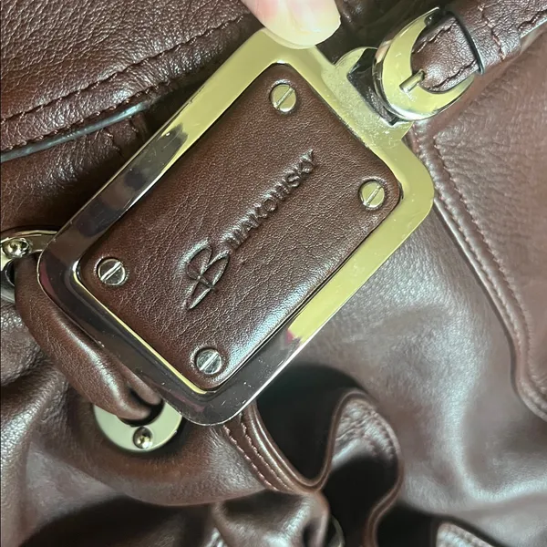 B. Makowsky Chocolate Brown Leather Shoulder Satchel - Image 2