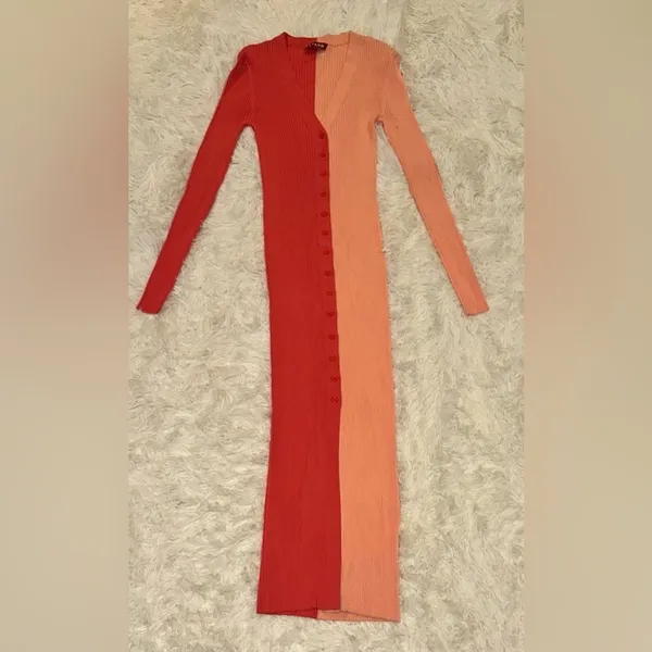 NEW Staud Shoko Long sleeve ribbed Sweater midi Dress Sz S - Image 6