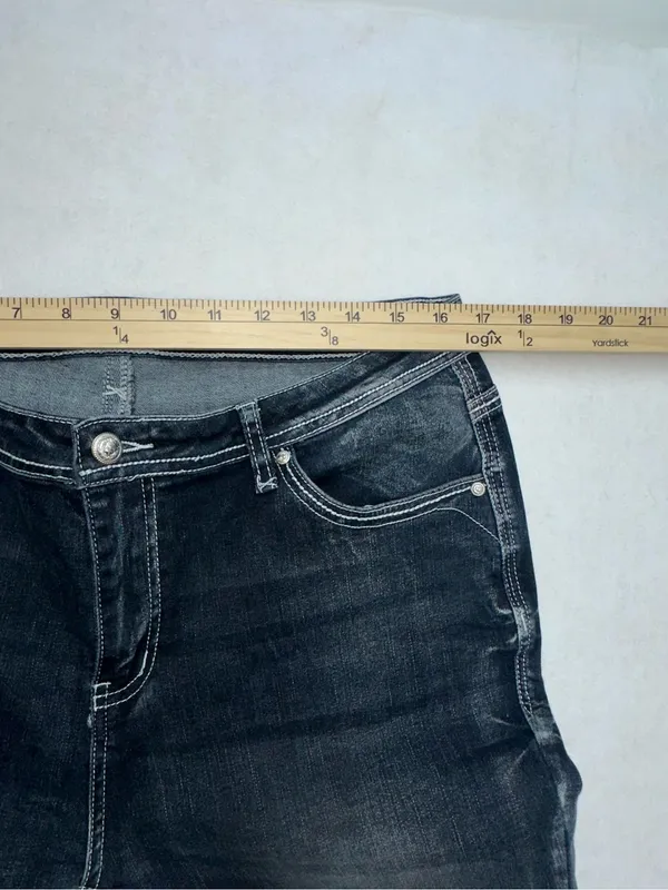 Flamingo Contrast Stitching Cactus Accent Jeans Dark Wash Size 12 - Image 7